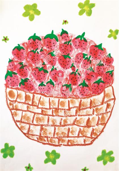 可爱的手指印草莓