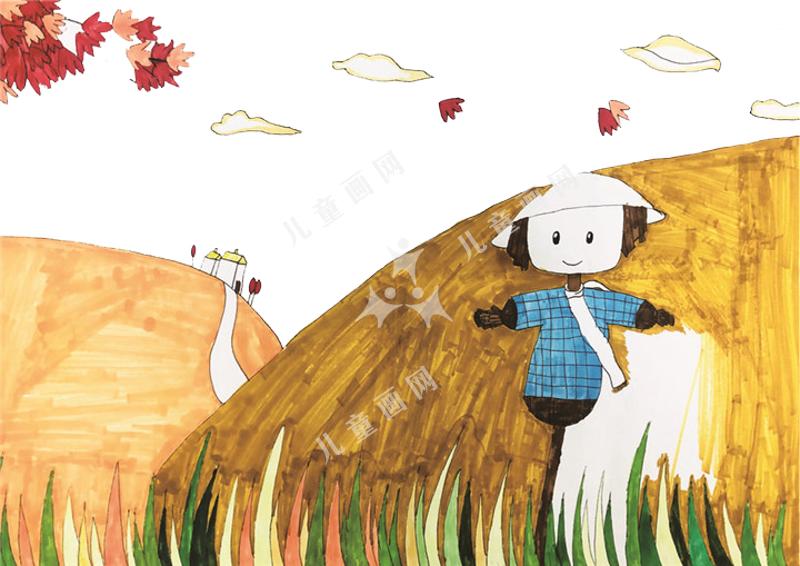 秋天中的稻草人