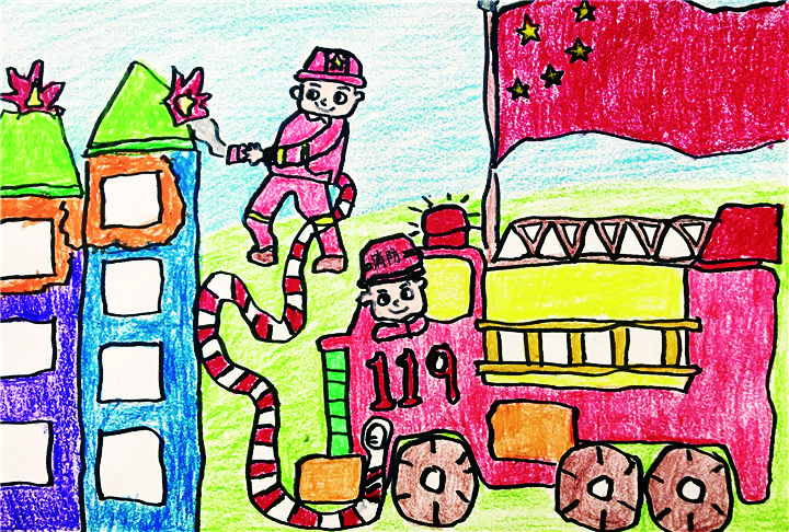 感谢消防员，保卫家园