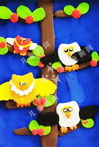 粘土作品——猫头鹰森林