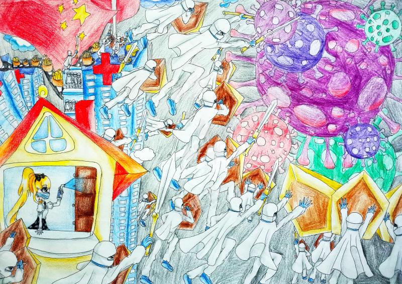 童画抗疫
