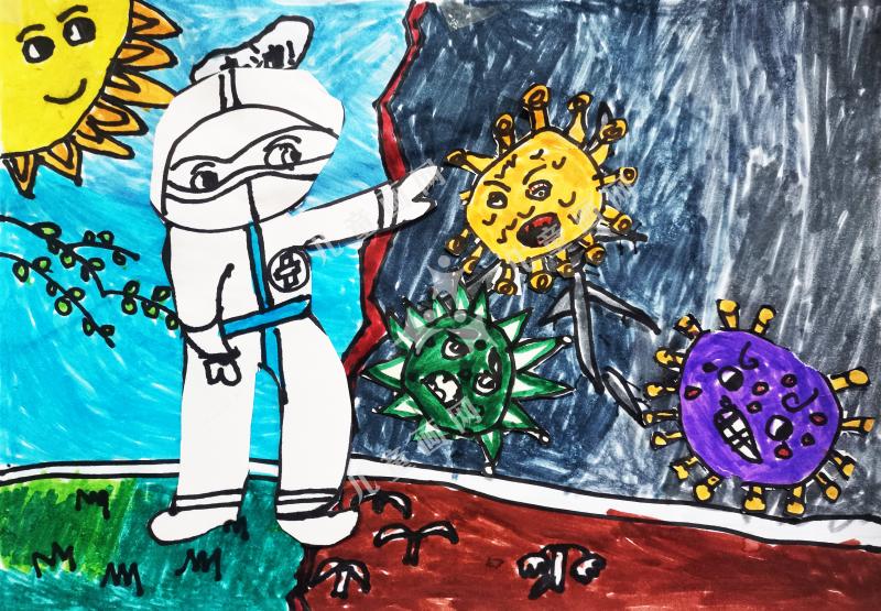 童画抗疫