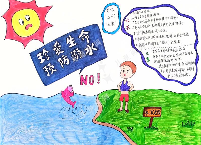 防溺水手抄报