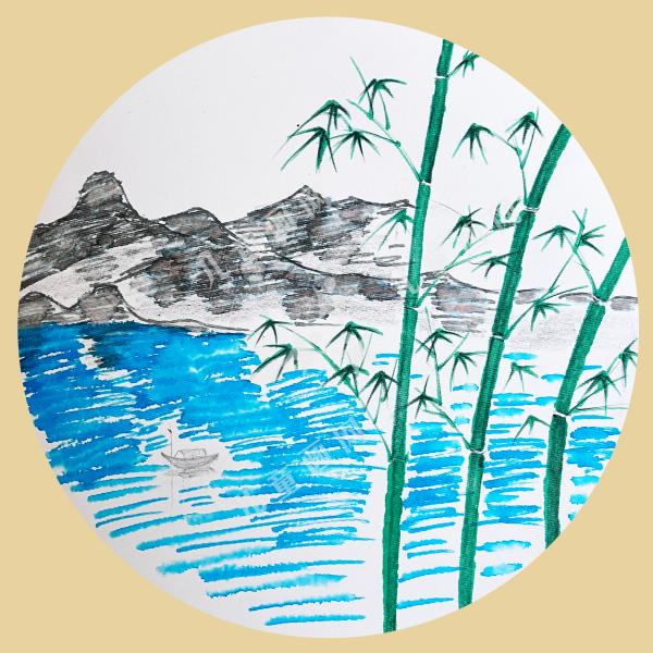 竹林山水